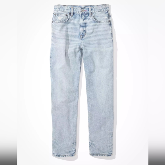 AE 905 Boyfriend Distressed Light Wash Jeans. Flat Waist 15". Loose Fit, 2. HP! - Picture 3 of 11